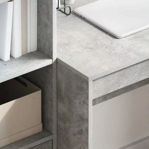 Tárolóval rendelkező íróasztal fiókkal 2 pcs Beton Szürke