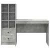 Tárolóval rendelkező íróasztal fiókkal 2 pcs Beton Szürke