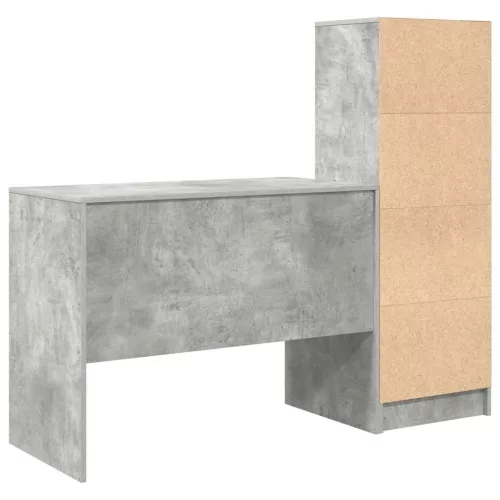 Tárolóval rendelkező íróasztal fiókkal 2 pcs Beton Szürke