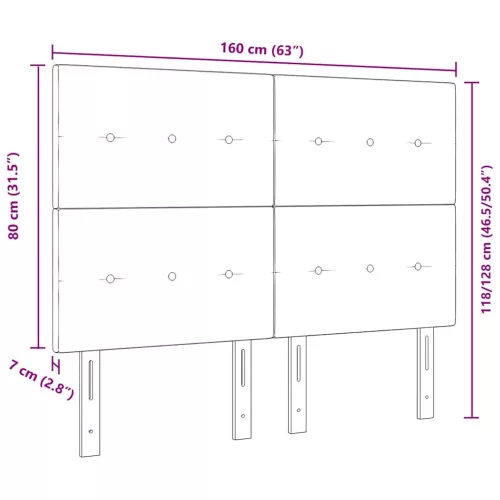 Fejtámla Falra szerelhető Világosszürke 160 cm Bársony