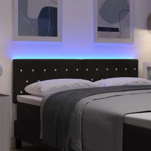 LED Fejtámla LED -es lámpákkal Argyle Fekete 80 cm Bársony