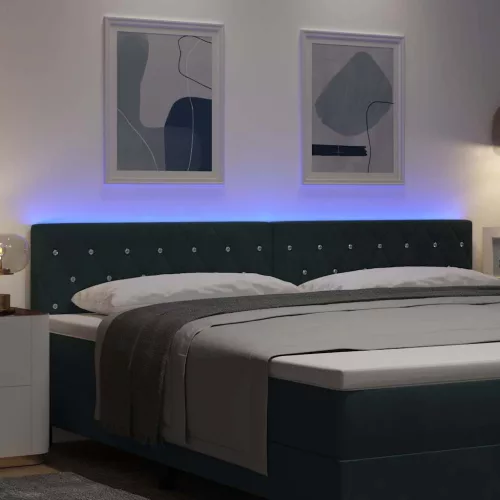 LED Fejtámla LED -es lámpákkal Argyle Sötétzöld 100 cm Bársony