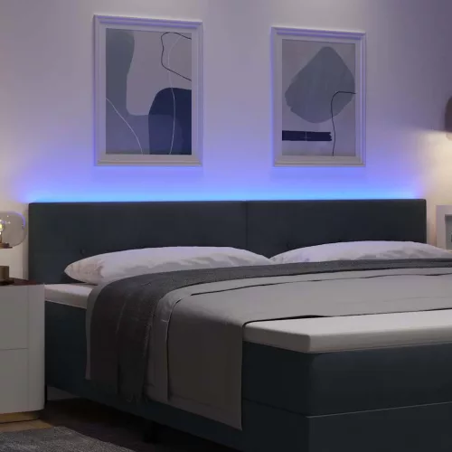 Fejtámla LED -es lámpákkal fejtámlával Szürke 100 cm Bársony