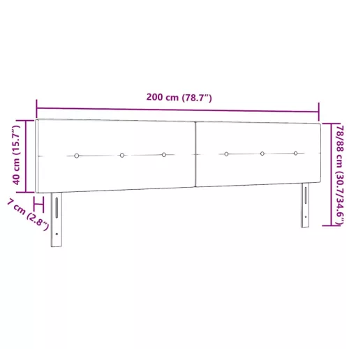 Fejtámla LED -es lámpákkal fejtámlával Szürke 100 cm Bársony