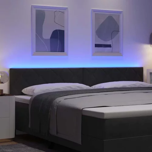 LED Fejtámla LED -es lámpákkal Fekete 200 cm Bársony