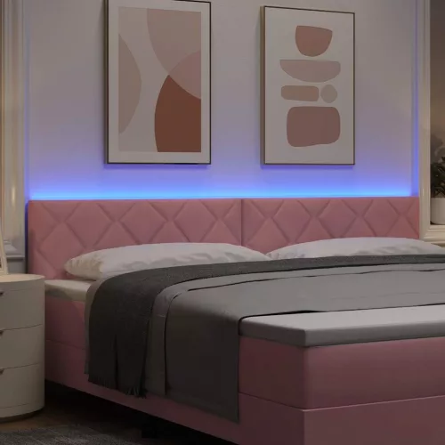 LED Fejtámla LED -es lámpákkal Rózsaszín 200 cm Bársony