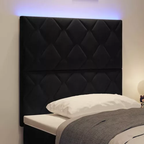 LED Fejtámla LED -es lámpákkal Fekete 100 cm Bársony
