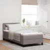 Boxspring ágy matraccal Tópszínű 100 x 200 cm szövet