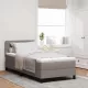 Boxspring ágy matraccal Tópszínű 100 x 200 cm szövet