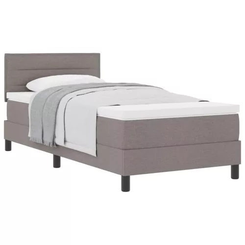 Boxspring ágy matraccal Tópszínű 100 x 200 cm szövet