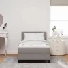 Boxspring ágy matraccal Tópszínű 100 x 200 cm szövet