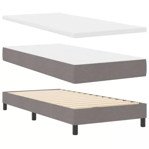 Boxspring ágy matraccal Tópszínű 100 x 200 cm szövet