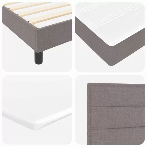 Boxspring ágy matraccal Tópszínű 100 x 200 cm szövet