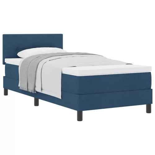 Boxspring ágy matraccal Sötét kék 80 x 200 cm szövet