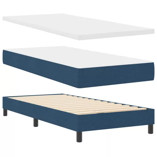 Boxspring ágy matraccal Sötét kék 80 x 200 cm szövet