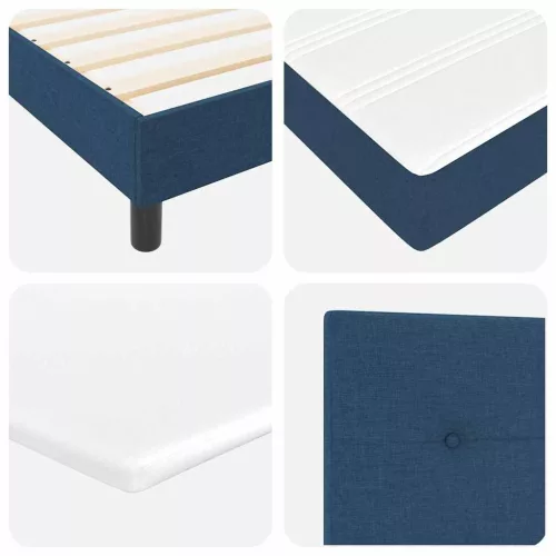Boxspring ágy matraccal Sötét kék 80 x 200 cm szövet