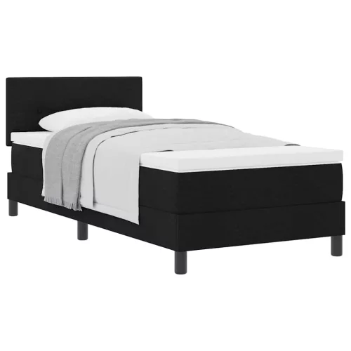 Boxspring ágy matraccal Fekete 90 x 190 cm szövet