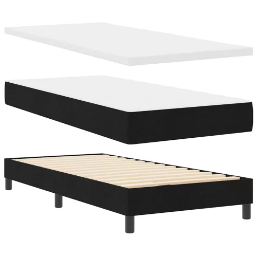 Boxspring ágy matraccal Fekete 90 x 190 cm szövet