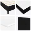 Boxspring ágy matraccal Fekete 90 x 190 cm szövet