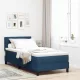 Boxspring ágy matraccal Kék 90 x 190 cm szövet