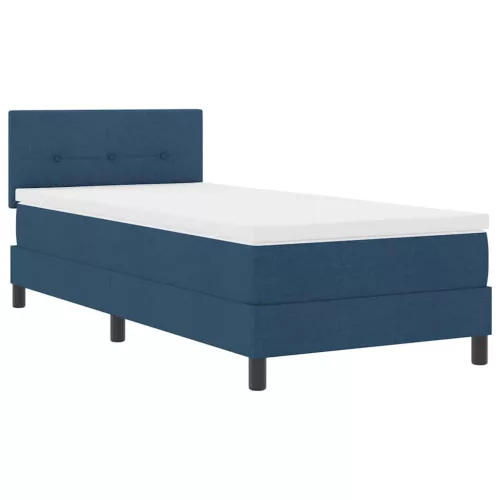 Boxspring ágy matraccal Kék 90 x 190 cm szövet