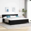 Boxspring ágy matraccal Fekete 200 x 200 cm szövet