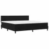 Boxspring ágy matraccal Fekete 200 x 200 cm szövet