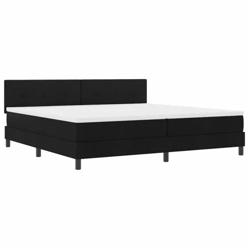 Boxspring ágy matraccal Fekete 200 x 200 cm szövet