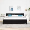 Boxspring ágy matraccal Fekete 200 x 200 cm szövet