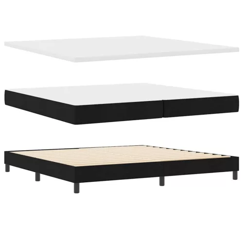 Boxspring ágy matraccal Fekete 200 x 200 cm szövet