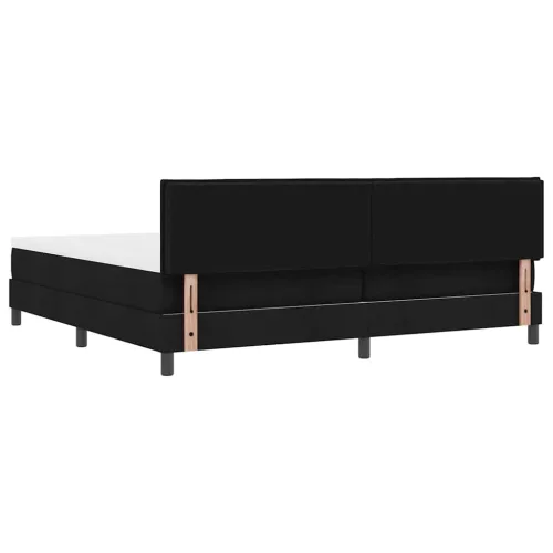 Boxspring ágy matraccal Fekete 200 x 200 cm szövet