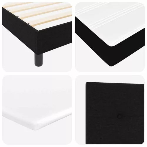 Boxspring ágy matraccal Fekete 200 x 200 cm szövet
