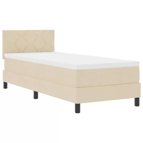 Boxspring ágy matraccal Krém 80 x 200 cm szövet