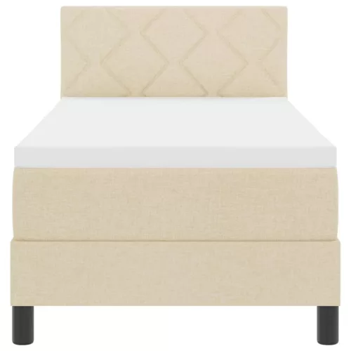 Boxspring ágy matraccal Krém 80 x 200 cm szövet