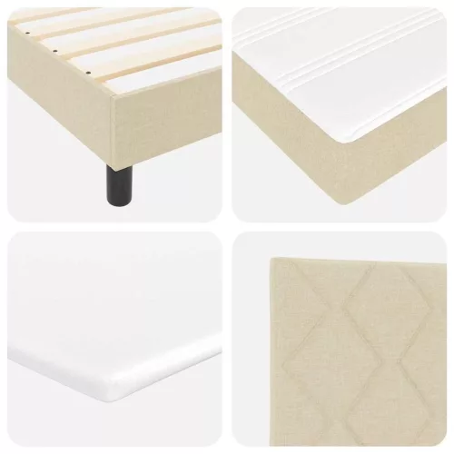 Boxspring ágy matraccal Krém 80 x 200 cm szövet
