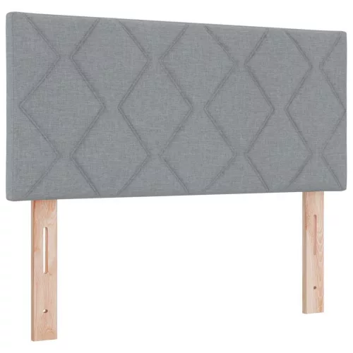 Boxspring ágy matraccal Világosszürke 90 x 200 cm szövet