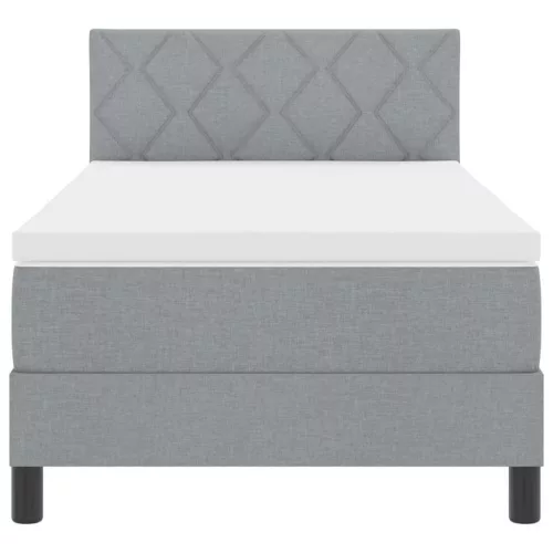 Boxspring ágy matraccal Világosszürke 90 x 200 cm szövet