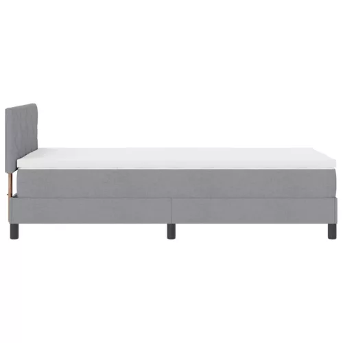 Boxspring ágy matraccal Világosszürke 90 x 200 cm szövet