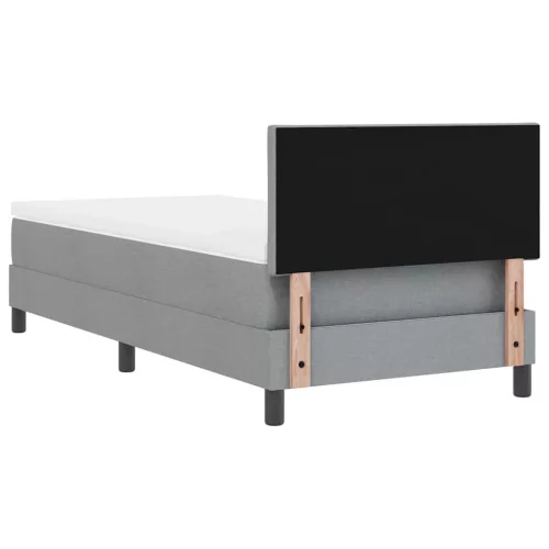 Boxspring ágy matraccal Világosszürke 90 x 200 cm szövet