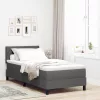 Boxspring ágy matraccal Sötétszürke 90 x 200 cm szövet