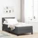 Boxspring ágy matraccal Sötétszürke 90 x 200 cm szövet