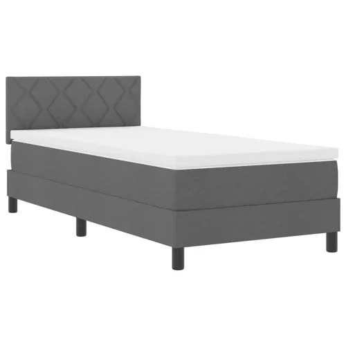 Boxspring ágy matraccal Sötétszürke 90 x 200 cm szövet