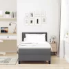 Boxspring ágy matraccal Sötétszürke 90 x 200 cm szövet