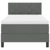 Boxspring ágy matraccal Sötétszürke 90 x 200 cm szövet