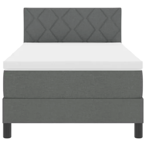 Boxspring ágy matraccal Sötétszürke 90 x 200 cm szövet