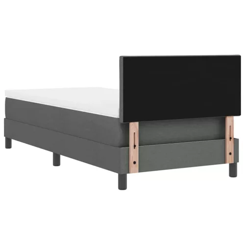 Boxspring ágy matraccal Sötétszürke 90 x 200 cm szövet
