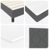 Boxspring ágy matraccal Sötétszürke 90 x 200 cm szövet