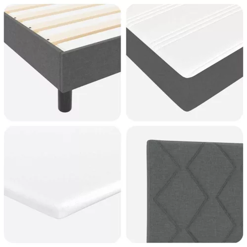 Boxspring ágy matraccal Sötétszürke 90 x 200 cm szövet