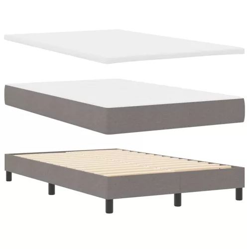 Boxspring ágy matraccal Tópszínű 120 x 200 cm szövet