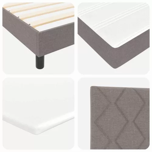 Boxspring ágy matraccal Tópszínű 120 x 200 cm szövet